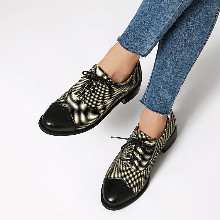 Deep Mouth Flat Shoes PU Casual Round Toe Chunky Mid Heel Summer 2025 - Image 2