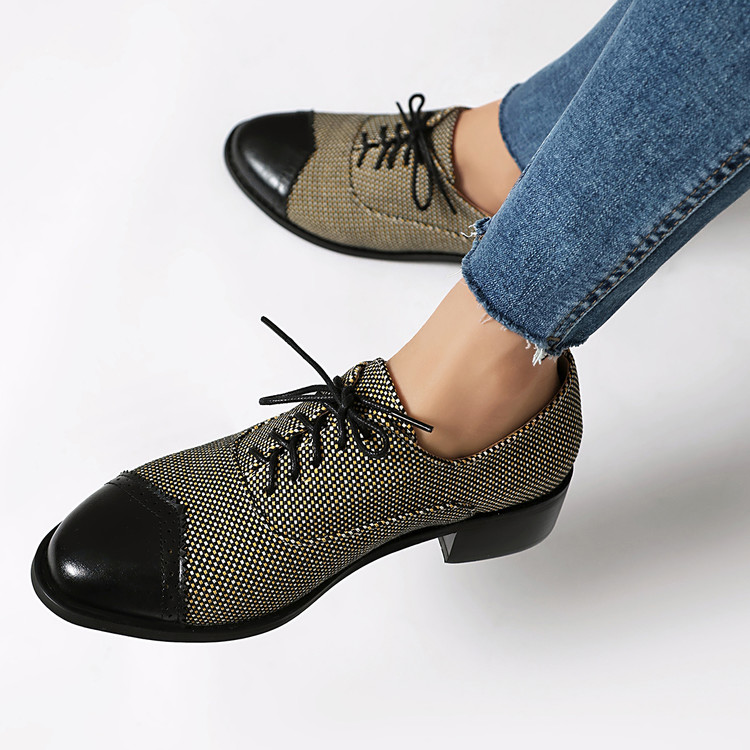 Deep Mouth Flat Shoes PU Casual Round Toe Chunky Mid Heel Summer 2025 - Image 3