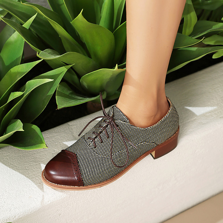 Deep Mouth Flat Shoes PU Casual Round Toe Chunky Mid Heel Summer 2025 - Image 5