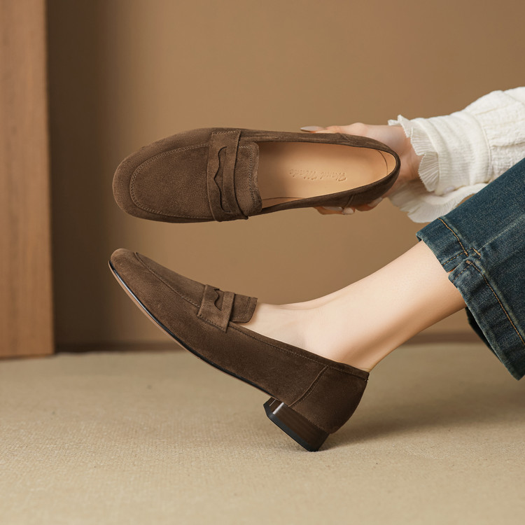 Deep Mouth Flat Shoes – Women’s Loafers, Brown or Black, Sizes 34-40
