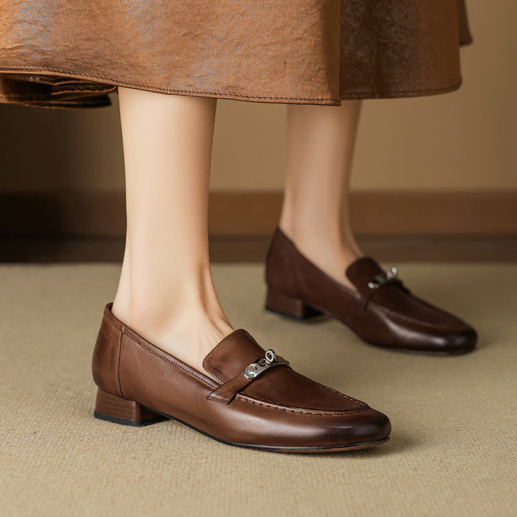 Men’s Deep Mouth Flat Shoes Korean Style Low Heel Round Toe Slip-On